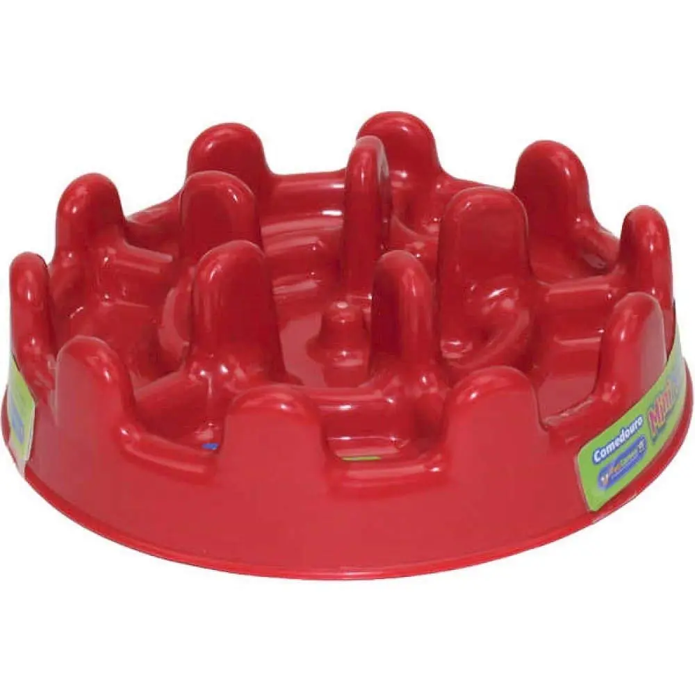 Pet Games Comedouro Lento Funcional Pet Fit Vermelho Para Cães - 1