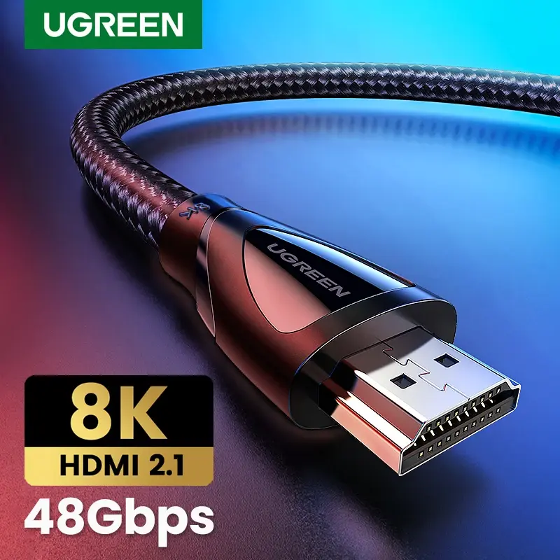 Ugreen hdmi 2.1 cabo 8k/60hz 4k/120hz para xiaomi mi caixa hdmi2.1 cabo 48gbps hdr10 + hdcp2.2 para ps4 hdmi divisor 8k cabo hdmi