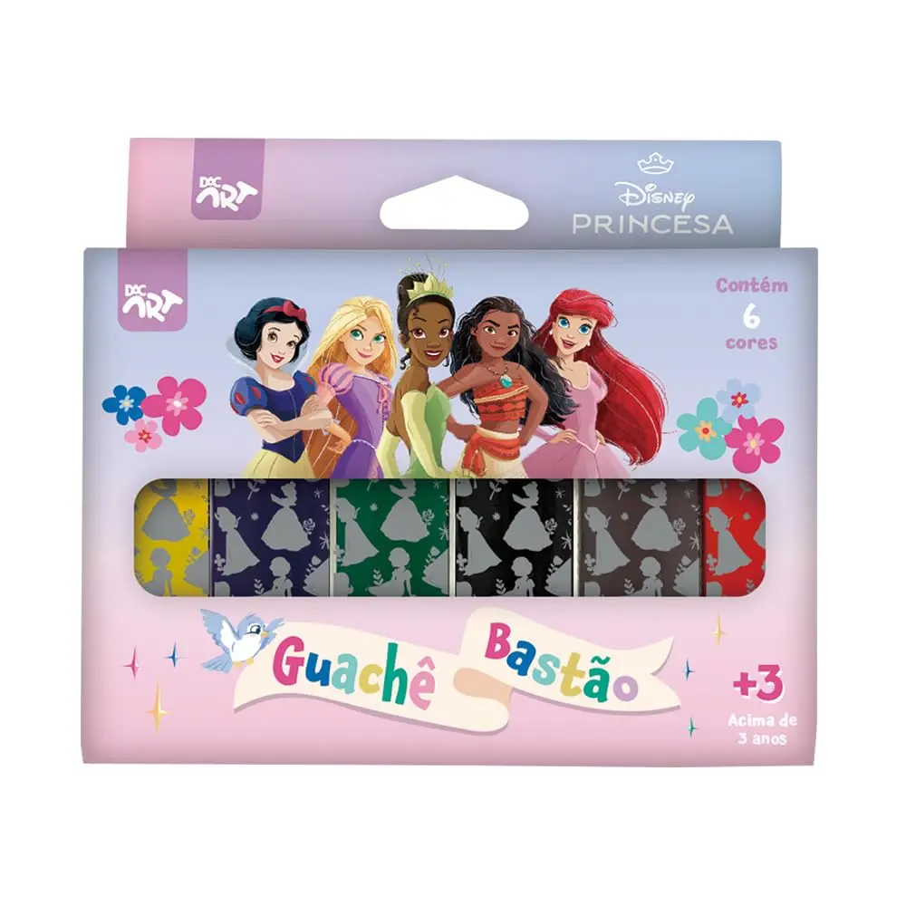 DAC - Guache Bastão com 6 Cores - Princesas