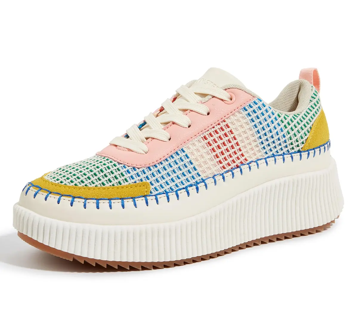 LUCKY STEP Tênis Plataforma Feminino Strass Chunky Casual Brilhante Retrô Trançado para Caminhada