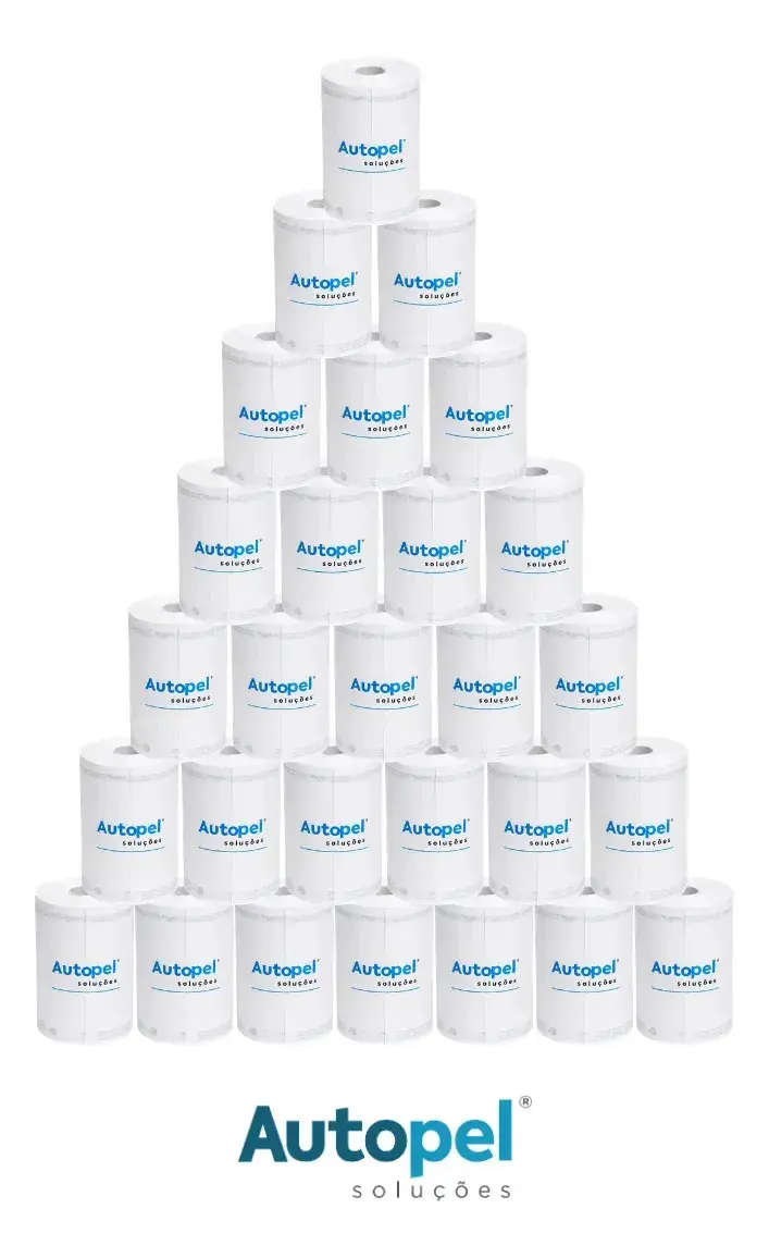 Autopel Caixa 30 Unidades Bobinas 80x40 40 metros Térmica Branco 44 g