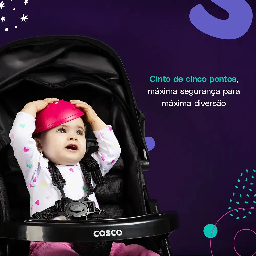 Carrinho de Bebê Cosco Kids, Toffy, Preto Absoluto thumbnail 10