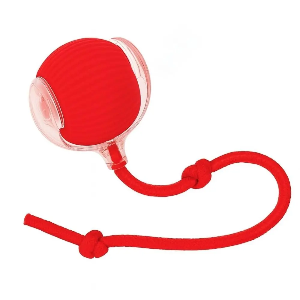 Bola Interativa para Gatos e Cães, Brinquedo Automático com LED, Movimentos Aleatórios e Cauda (Vermelho)