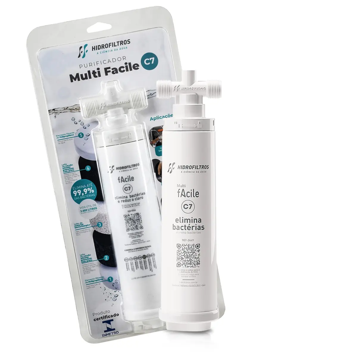Hidrofiltros - Purificador de Água Hidrofiltros Multi Facile C7 - Elimina 99.9% Bactérias - 1