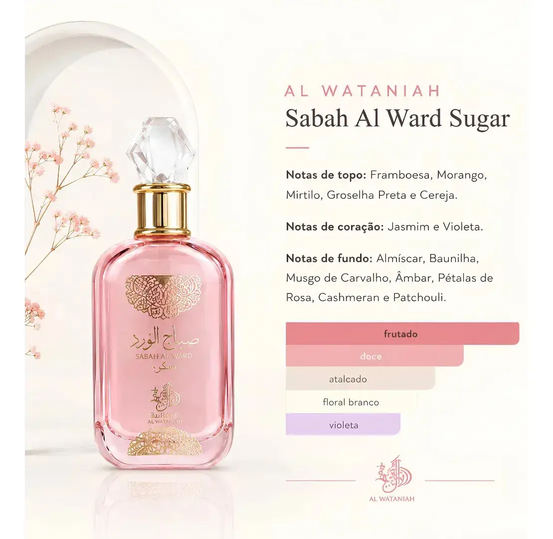 Perfume ÁRABE Sabah Al ward Sugar Original Feminino Eau de parfum thumbnail 2