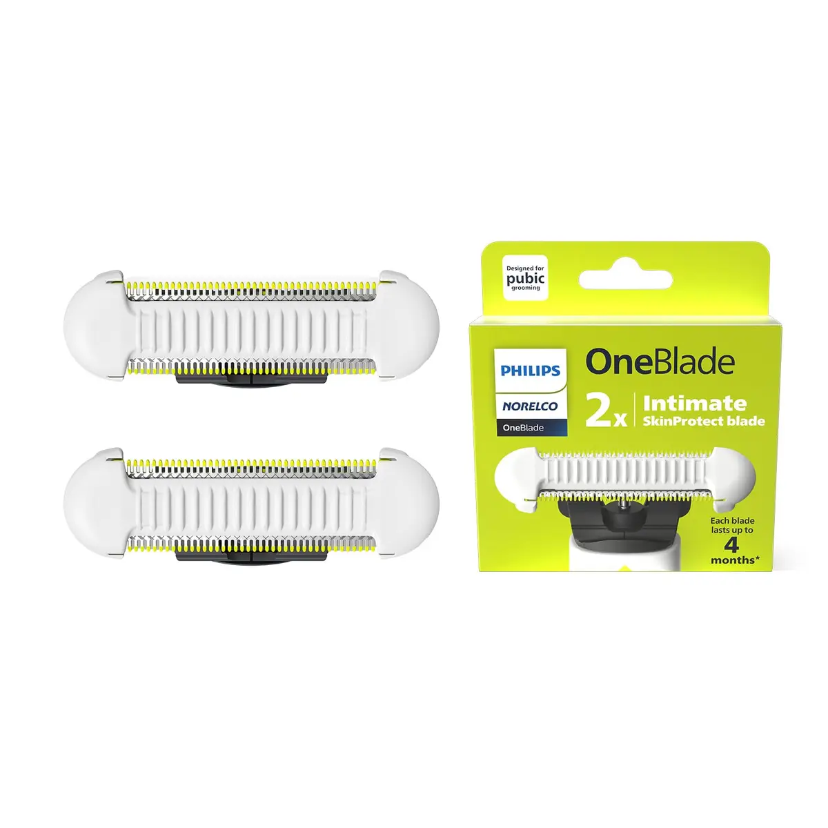 Philips Norelco Lâmina de reposição íntima OneBlade genuína pacote com 2, QP229/80