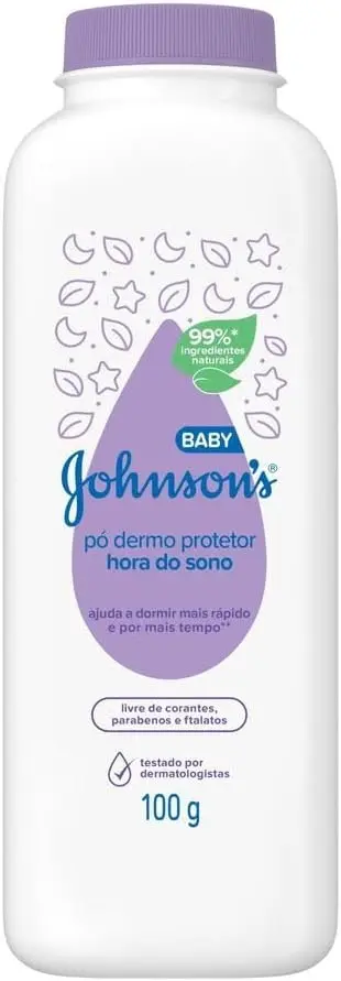 Pó Dermo Protetor Johnson's Baby Hora do Sono, Com Amido de Milho, 100g - 1