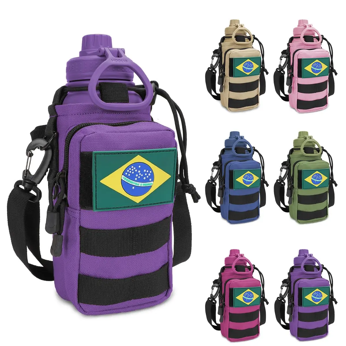 950mL Garrafa Térmica Aço Inoxidável Com Alça Paracord (Roxo Bolsa) - 1