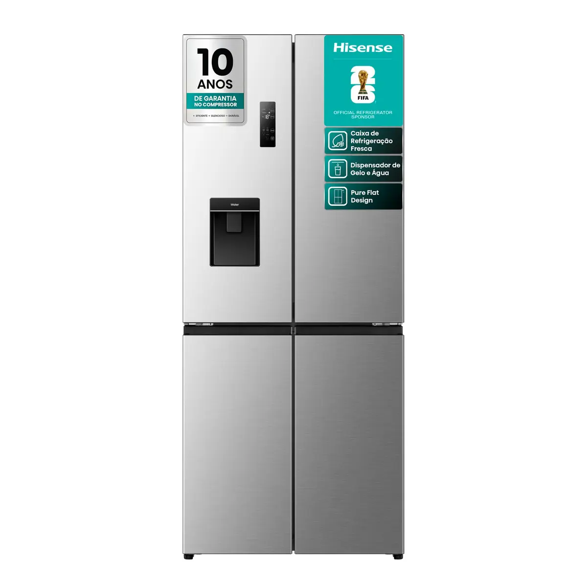 Geladeira Hisense Multidoor 460L Frost Free Inverter Inox 220V - 1