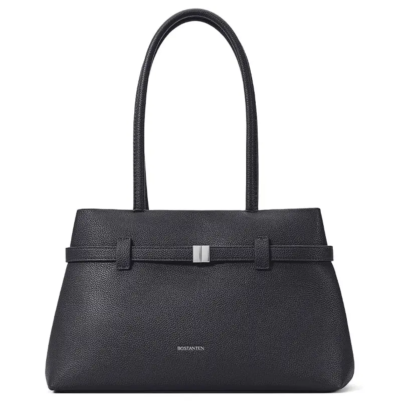 BOSTANTEN Bolsa de Ombro Feminina Grande, Bolsa Tote de Couro Sintético Impermeável e Resistente a Arranhões, Bolsa de Mão Estruturada com Fecho Metálico, para Trabalho, Faculdade e Uso Diário - 1