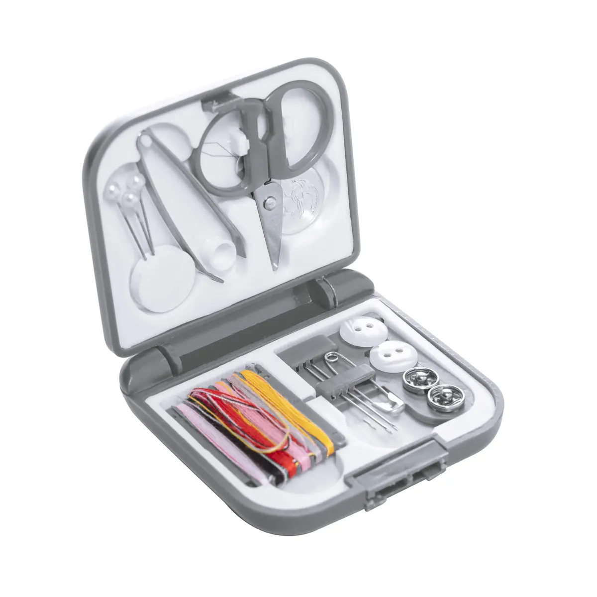 LYOR - Kit para Costura com Case em Plástico Cinza 6,5cm x 7cm Mix