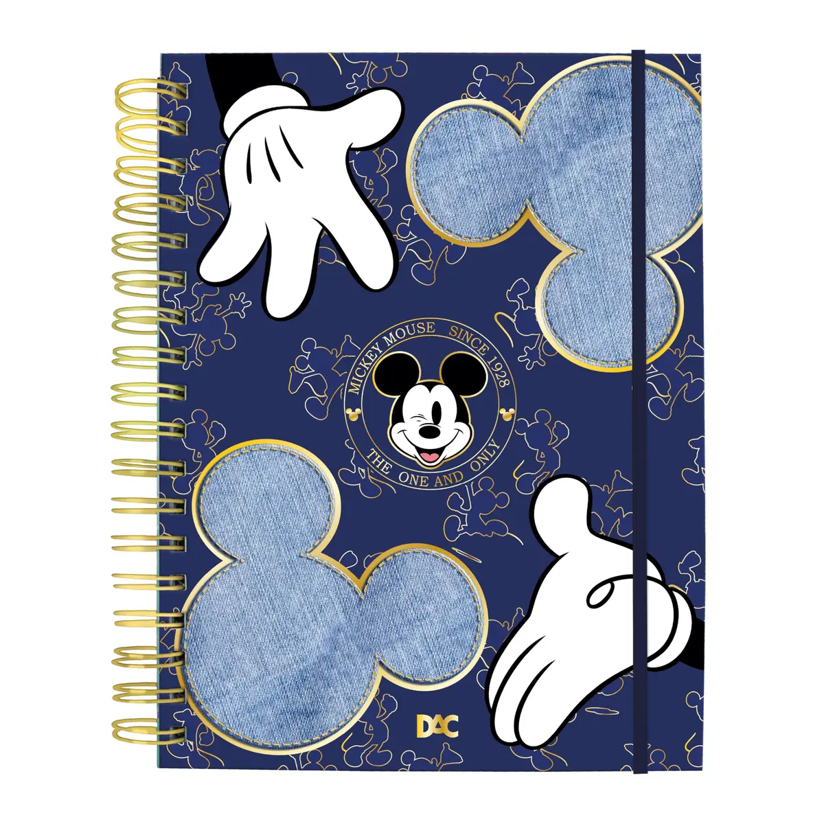 Caderno Colegial DAC Smart, Mickey, 1 Matéria, 90g, 80 Folhas | Fechamento em Elástico
