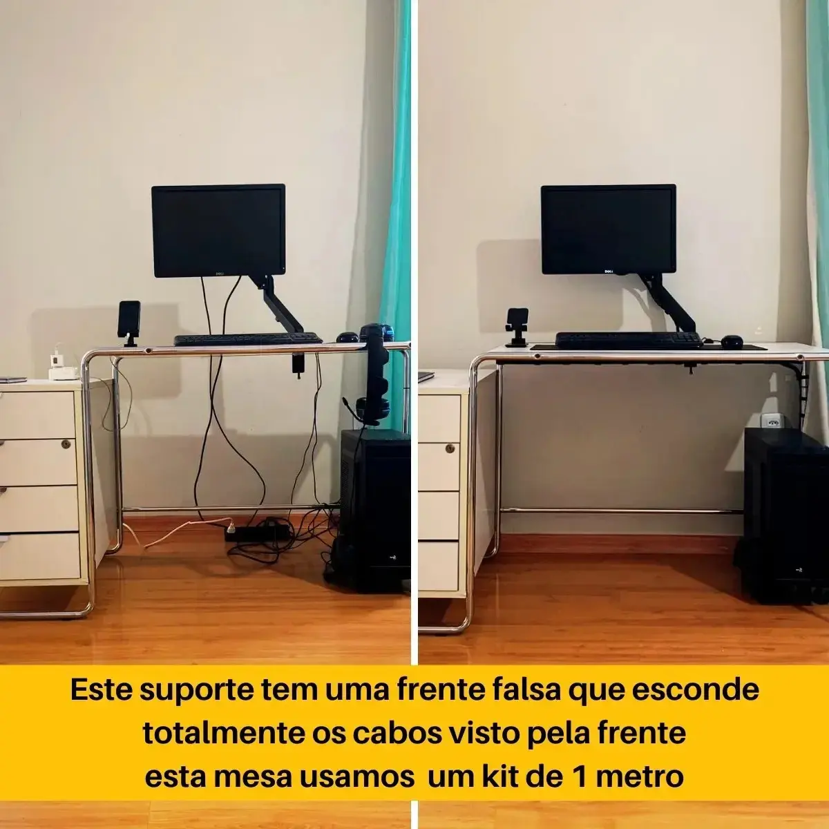 Organizador De Fios E Cabos Baixo Mesa Oculto - 0,5 Mt C/nfe Preto thumbnail 3