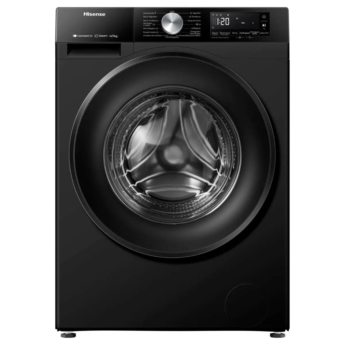 Lava e Seca Hisense 3S 14/9 kg Inverter Wi-Fi e Função Steam Black Noir 220V - WD3S1443BB2