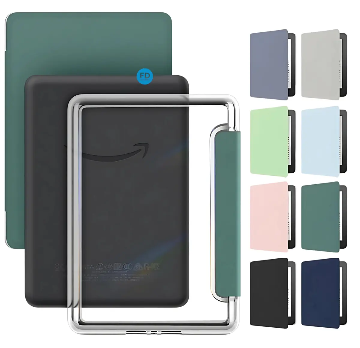 Capa Capinha Case para Kindle Paperwhite 12ª Geração e Kindle Colorsoft 7 Polegadas (SA569P, SA568B, SA58CB, SA59CP) com Função Ativa e Desativa Tela e Fundo em Acrílico - FD Acessórios (Azul Marinho)