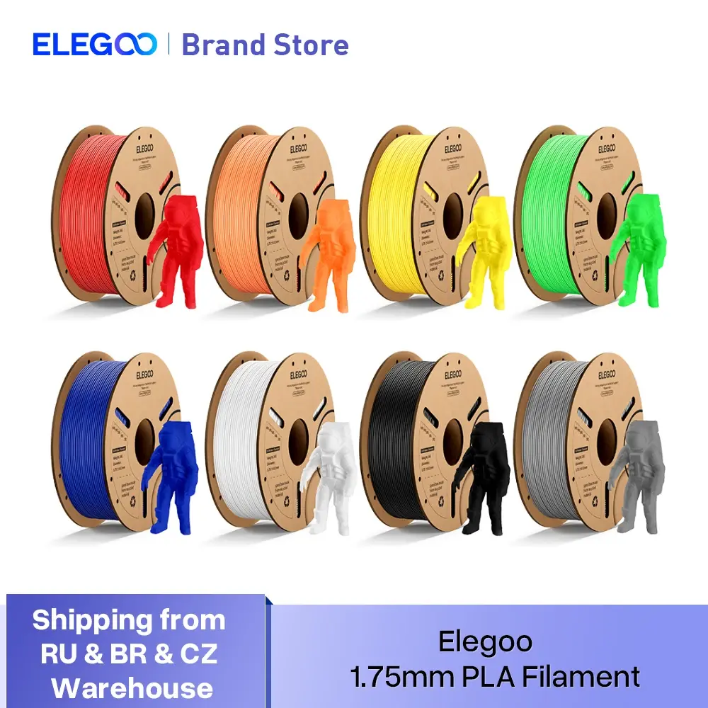 Filamento PLA ELEGOO 1kg 1.75mm, Material Plástico 3D para Impressoras 3D, Compatível com Impressoras FDM NEPTUNE 3 PRO NEPTUNE 4