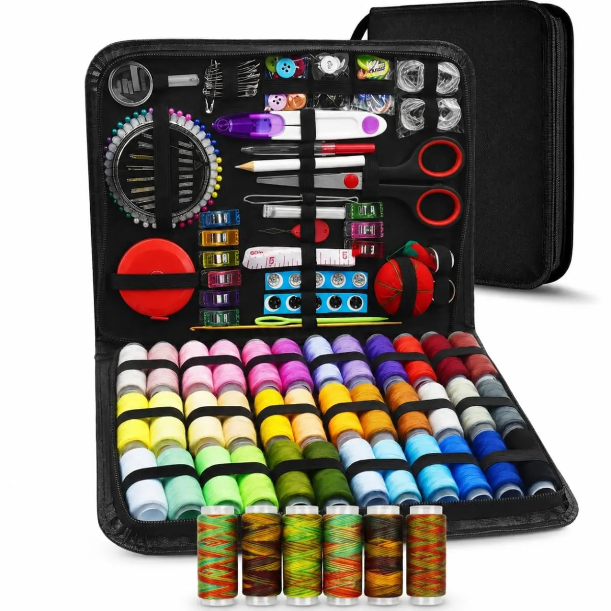 Kit Costura Completo 229 Peças Estojo Portátil Reparo Viagem Artesanato Acessórios