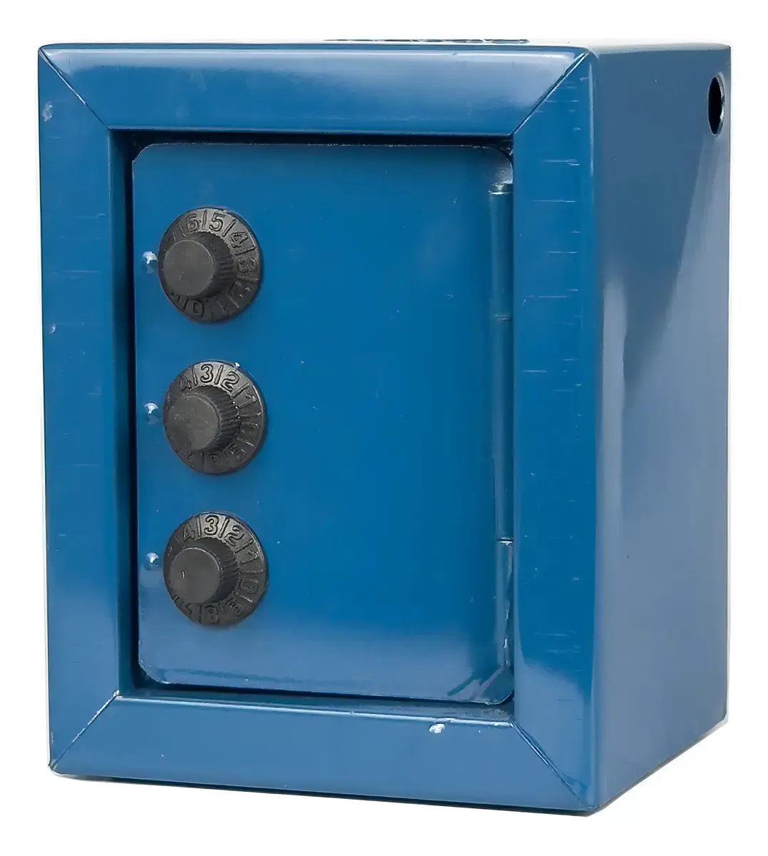 Mini Cofre para Moedas com Combinação Mecânica em Aço Fercar Azul-Marinho