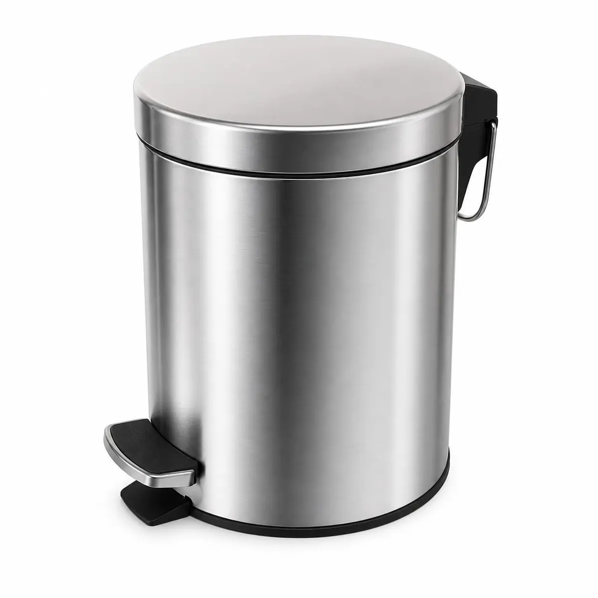 Lixeira Inox com Pedal 5 Litros | Balde Interno Removível | Tampa com Abertura Suave | Compacta e Moderna para Banheiro, Cozinha e Escritório