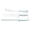Kit Churrasco 3 Peças: Faca, Garfo e Chaira Inox - 1