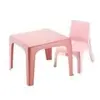 Mesinha Pequena Infantil Rosa+Cadeira Poltrona Educativa - Injeplastec - 1