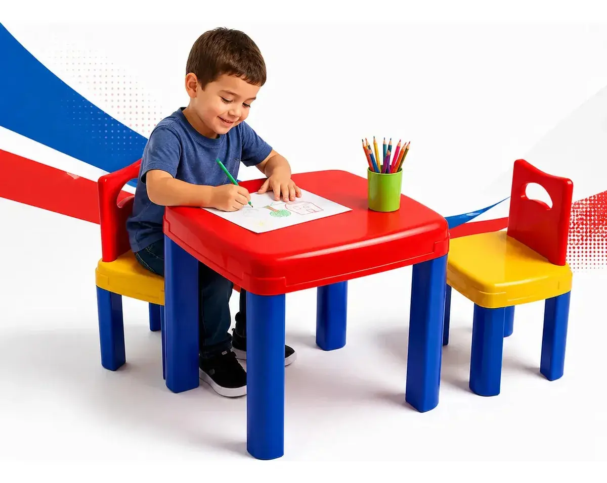 1 Mesa E 2 Cadeira Didatica De Criança - Super Atividades Cor Colorido