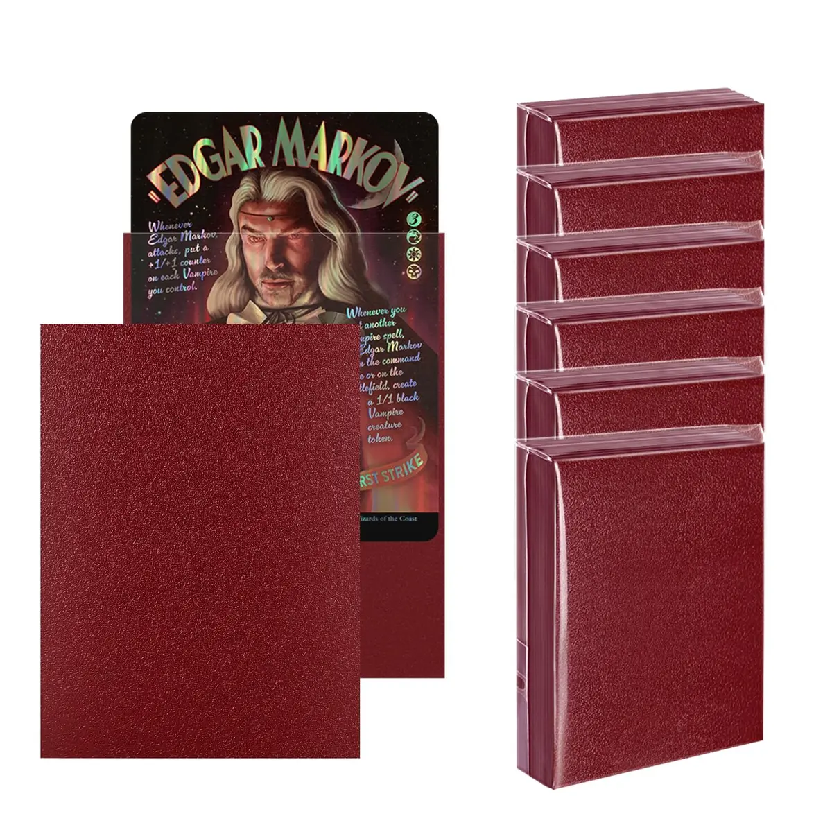 Mangas de cartão MTG vermelho sangue 300 quilates, capas traseiras texturizadas foscas, protetores de cartas de baralho, capas de cartão de tamanho padrão para Magic The Gathering, cartão de beisebol,