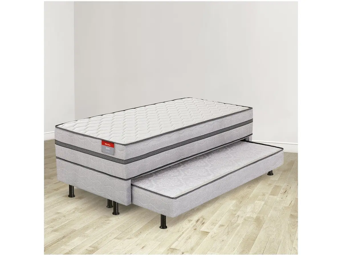 Reconflex - Cama Box Conjugada Solteiro Espuma com Cama Auxiliar