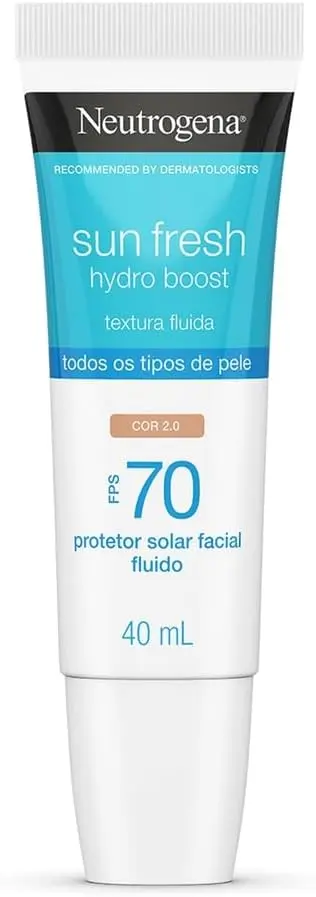 Protetor Solar Facial Neutrogena Hydro Boost, Cor 2.0, FPS 70, 40ml