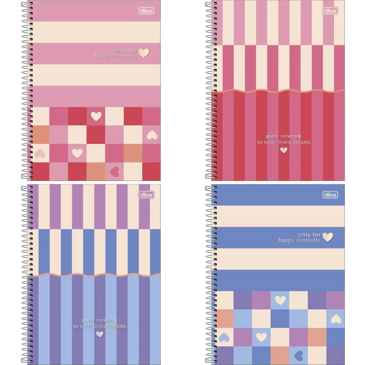 Kit de Cadernos, Tilibra, 10 Matérias, Capa Dura, Melrose, 160 Folhas, Pacote com 4 - 1