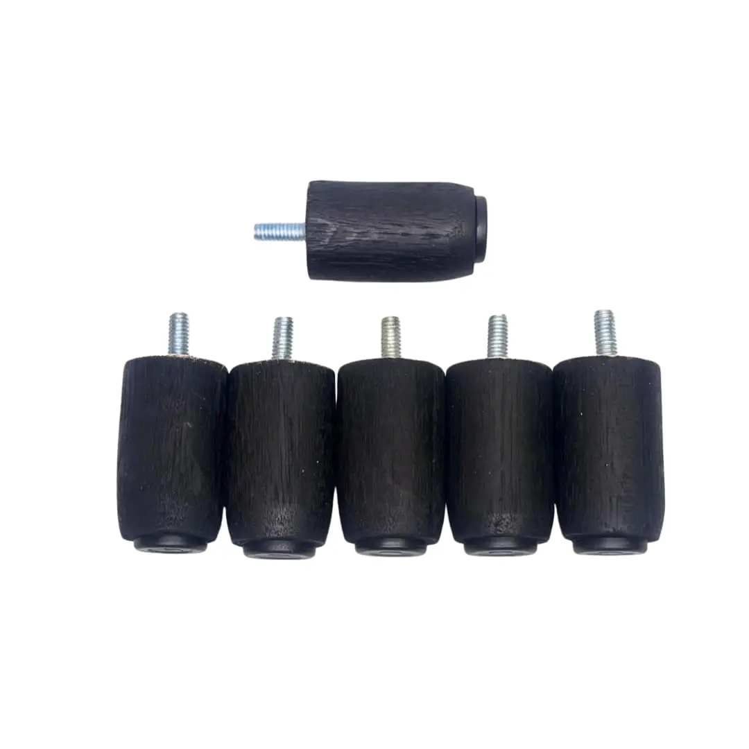 Pés De Madeira Para Box Baú 6cm De Altura - (Preto) (12)