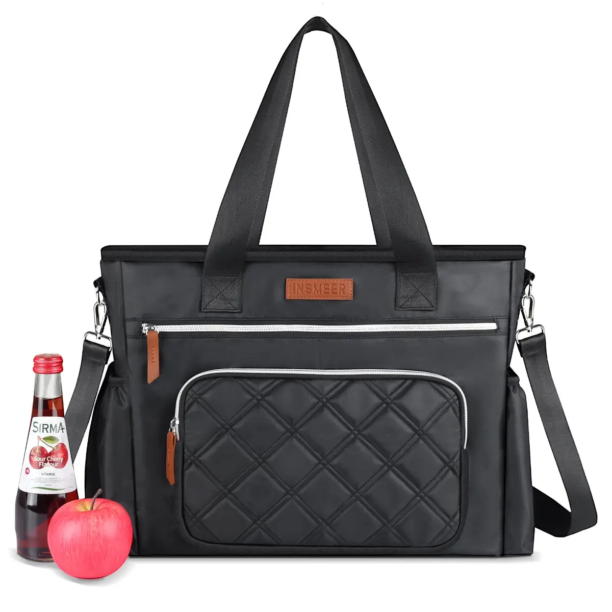 INSMEER Bolsa Térmica Grande Feminina 20L (35 Latas), Lancheira Portátil para Adultos, Bolsa de Almoço Impermeável com Abertura Ampla, Mochila Lancheira Reutilizável para Trabalho, Praia, Piquenique