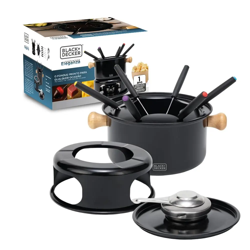 BLACK+DECKER CONJUNTO PARA FONDUE 10 PEÇAS EM AÇO ELEGANZA BLACK - 1