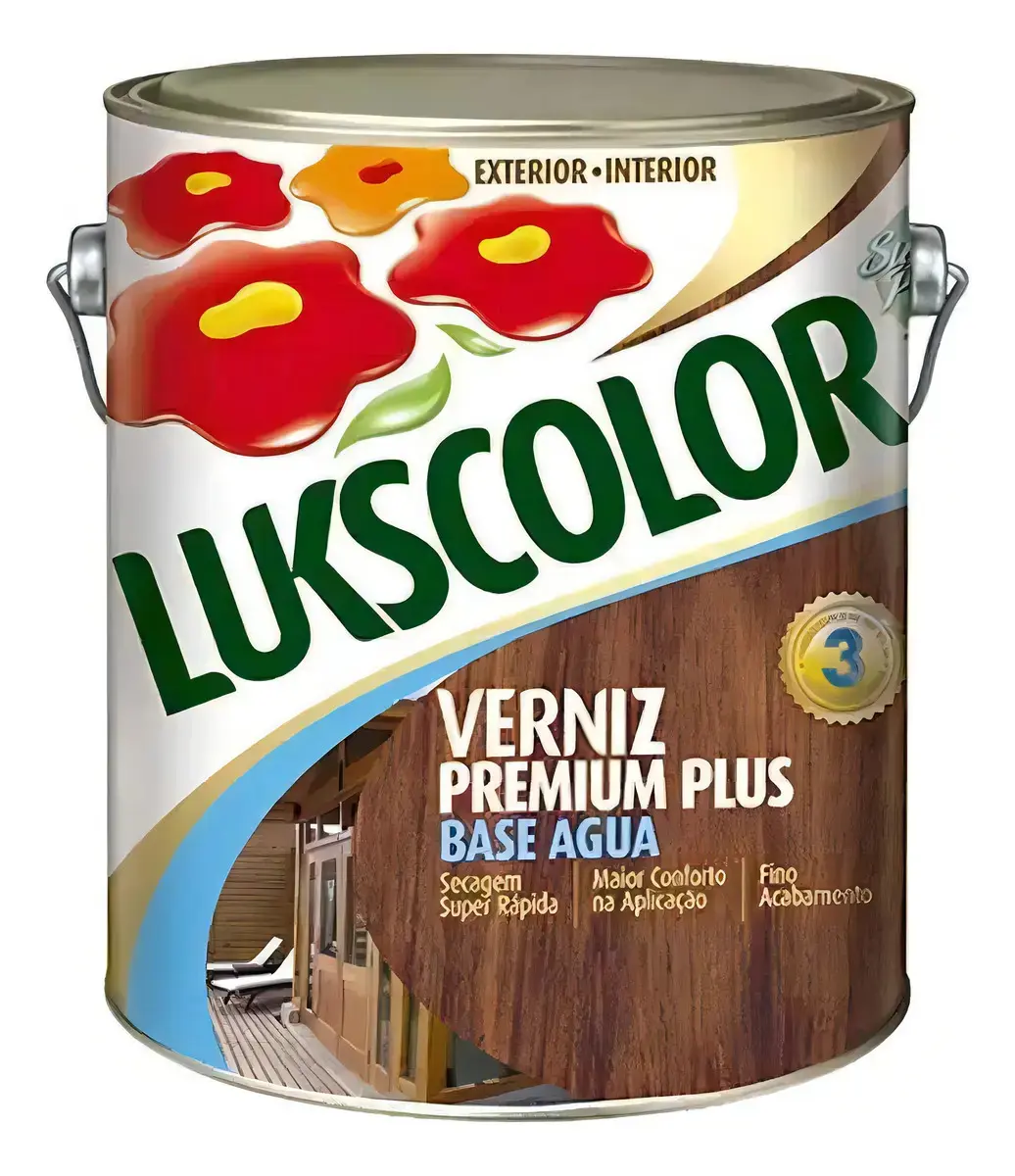 Verniz Base Água Incolor Brilhante 3,6L Lukscolor Madeira Interior