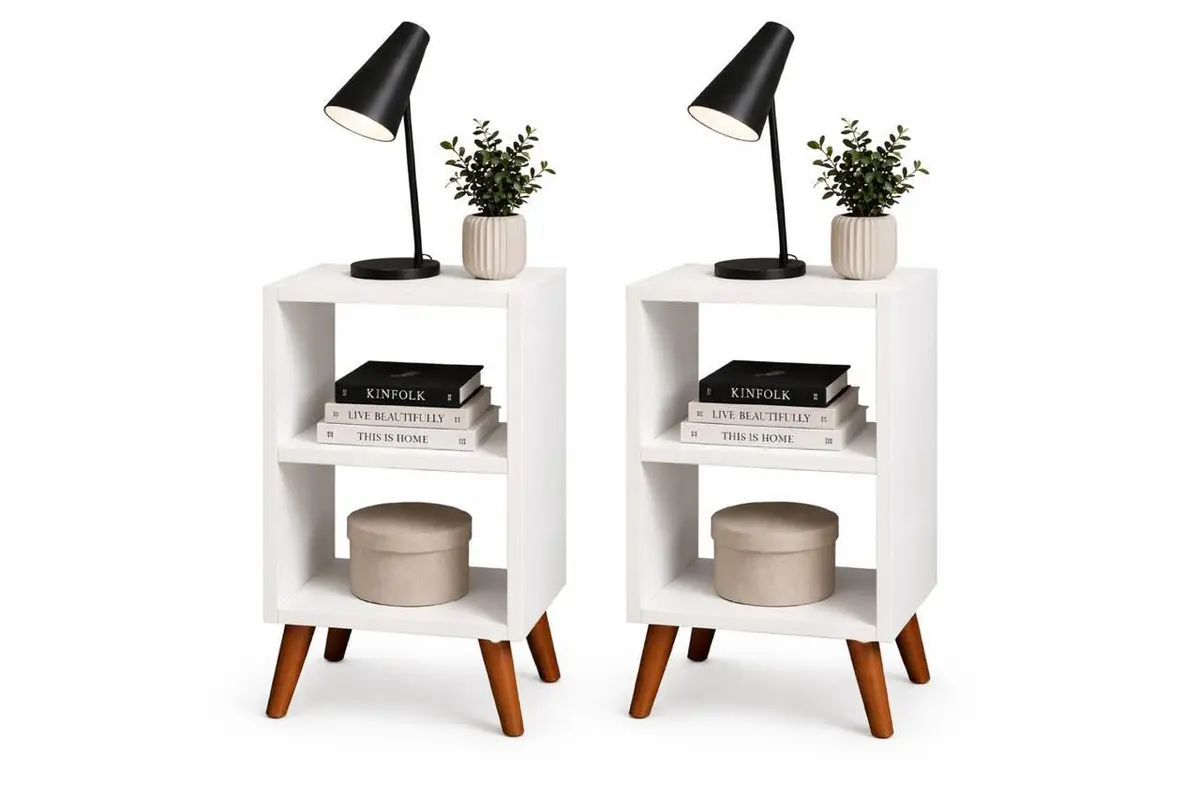 Kit 2 Mesas de Cabeceira Criado-Mudo – Mesa Lateral para Quarto, Design Moderno