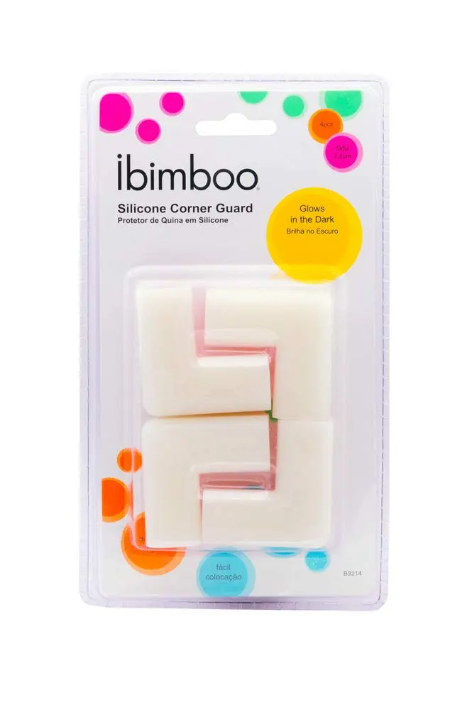 Ibimboo Protetor De Quina Em Silicone 2.2 Branco Pequeno Pacote De 4