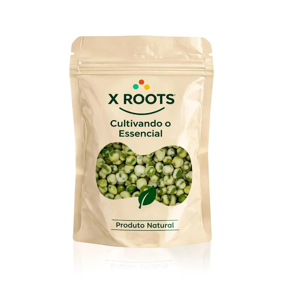 Ervilha Torrada com Wasabi X Roots 500g Crocante Embalagem Abre e Fecha | Ervilha torrada wasabi 500g • Crocante e intensa premium • Embalagem hermética X Roots - 1