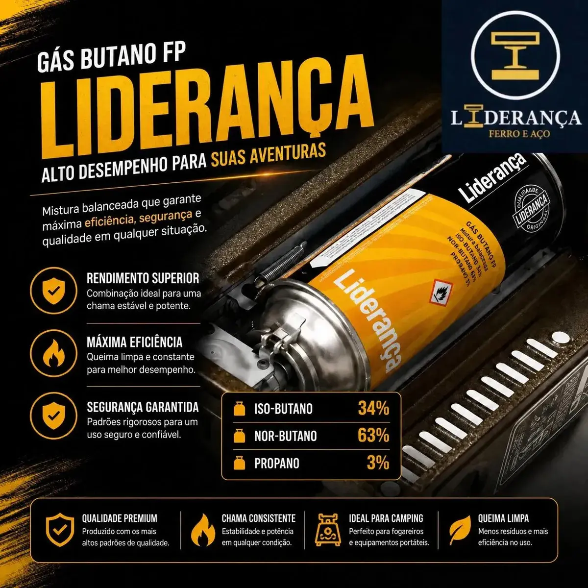 Kit Maçarico Portátil Automático Liderança Ferro E Aço para 1300°C com 4 Refis de Gás Butano thumbnail 4