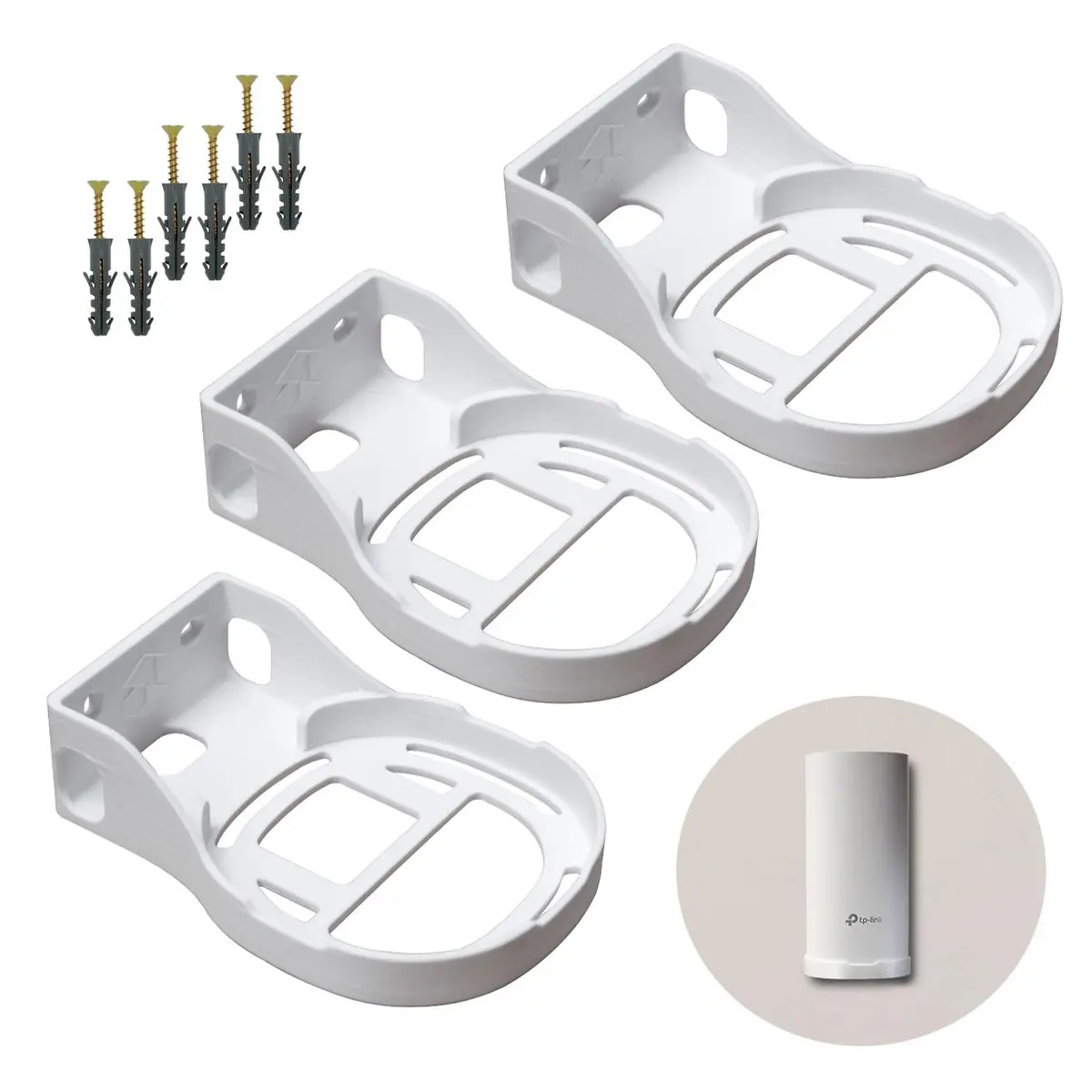 Kit 3 Suportes de Parede para Roteador TP-Link Mesh Deco M4 E4 e S7 - 1