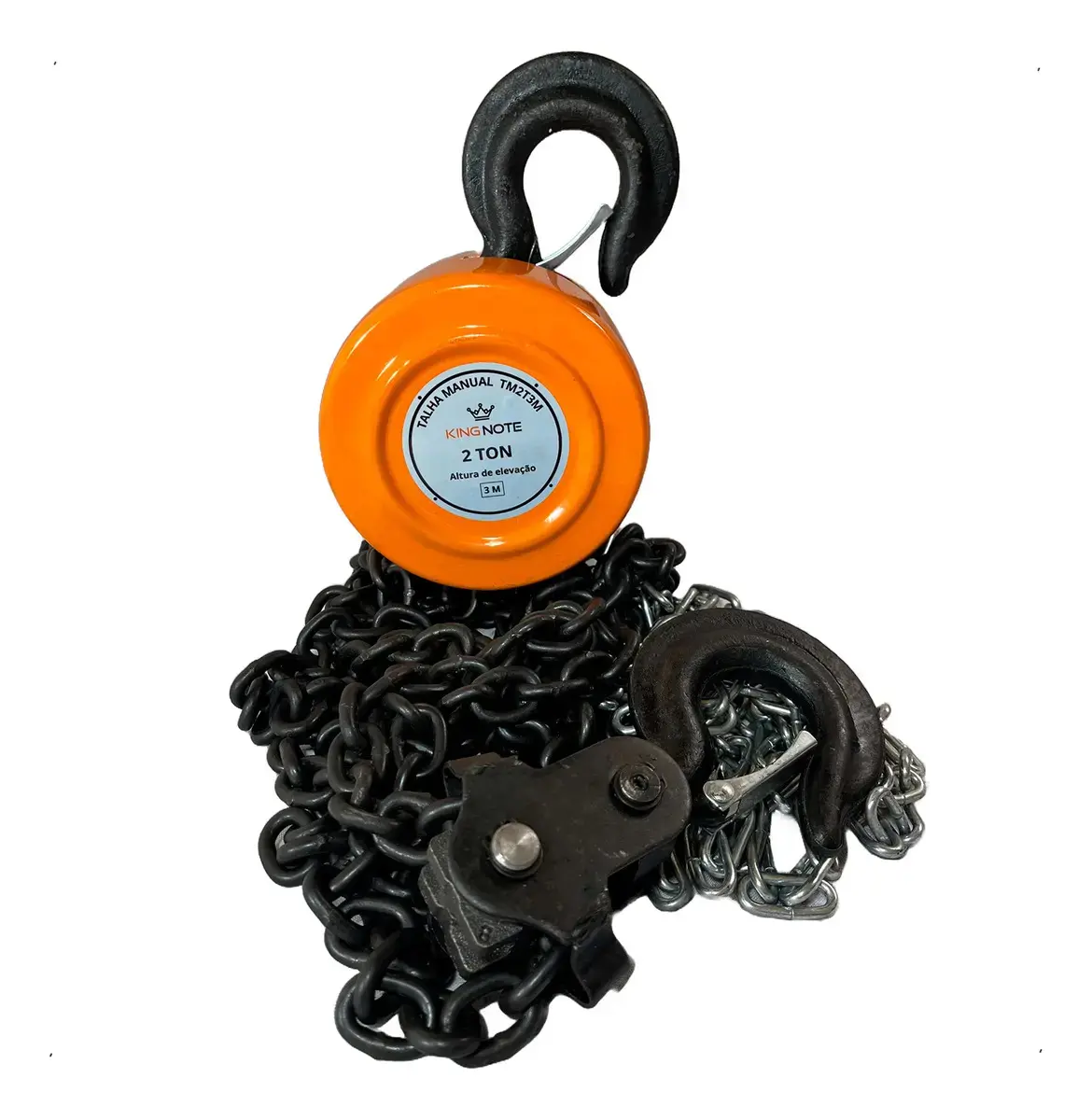 Talha De Corrente Manual Catraca 2000kg 3m Altura De Elevação Corrente Aço 2t Galvanizado King Note - 1