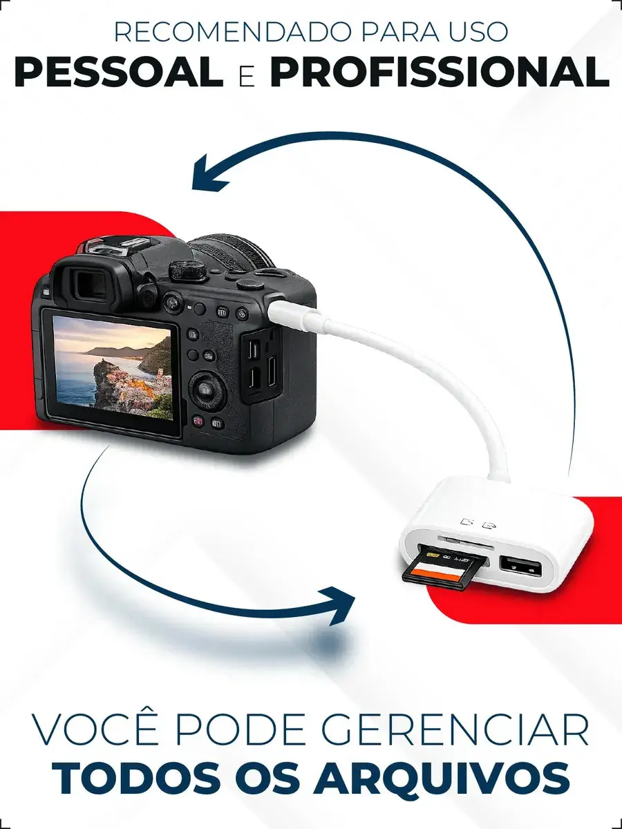 Adaptador Leitor de Cartão Davely Tipo C 3 em 1 para SD, MicroSD e USB thumbnail 4