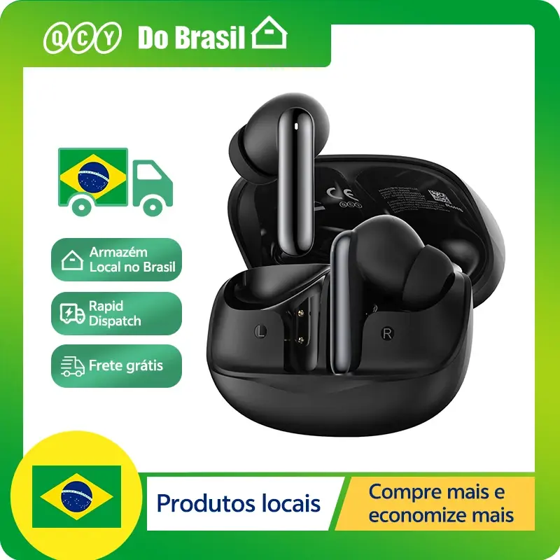 QCY Melobuds N50 anc fone de ouvido sem fio 6 microfones ai chamada cancelamento ruído bluetooth 5.4 fones conexão dupla - 1