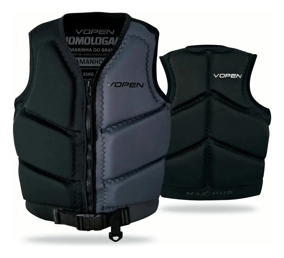 Colete Salva Vidas Homologado Jet Ski Neoprene Vopen Cor Grafite Tamanho M