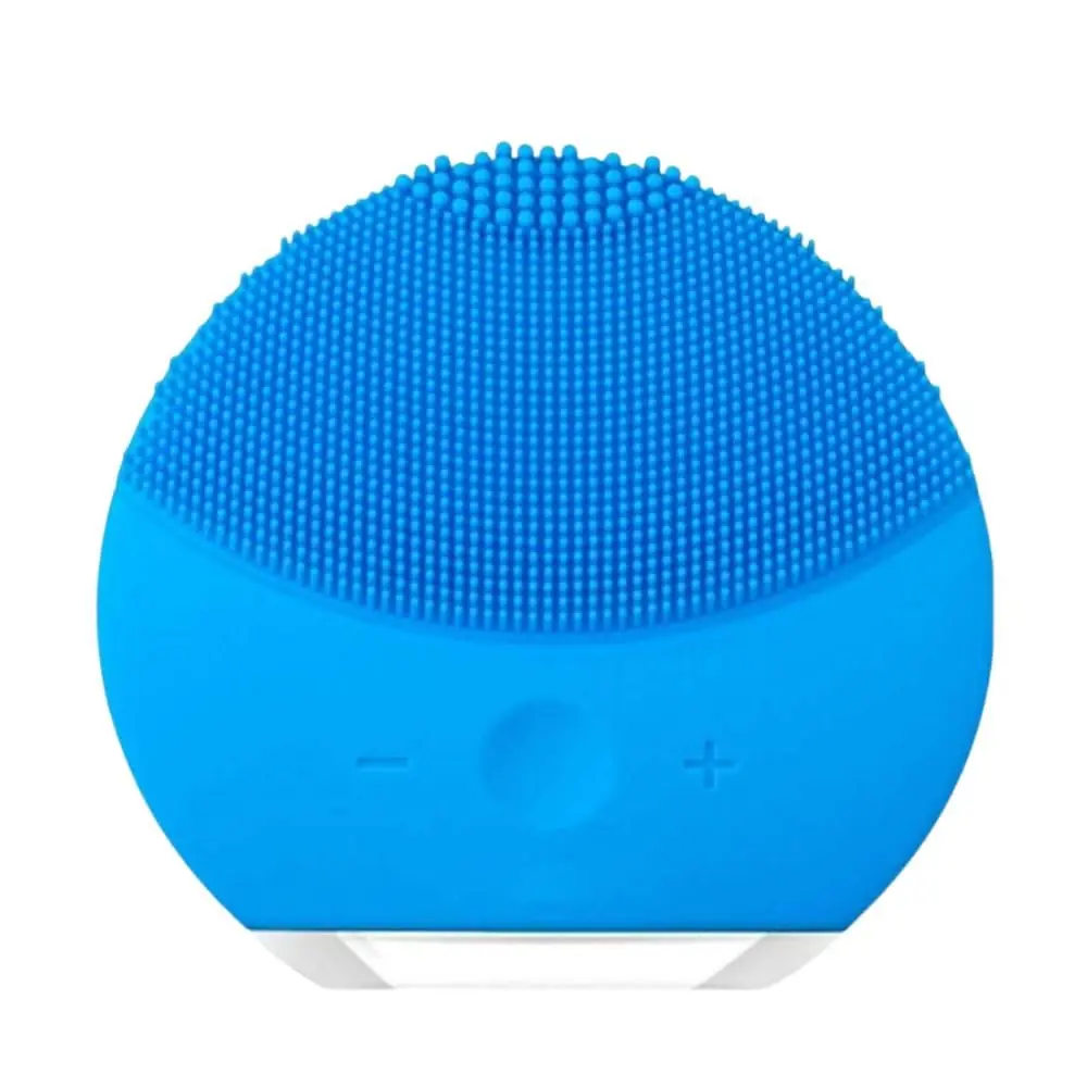 Esponja Elétrica de Limpeza Facial com Cerdas de Silicone e Função Massageadora - Portátil e Recarregável para Cuidados da Pele (Azul)