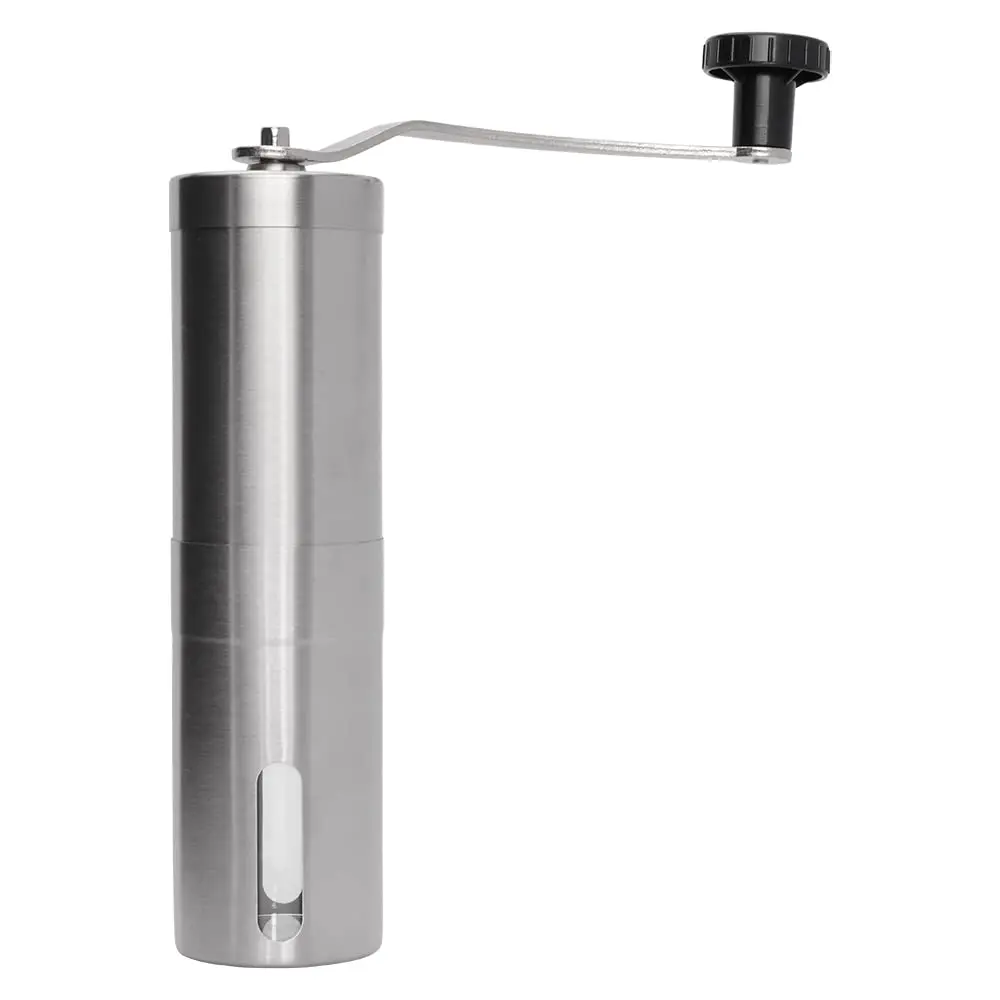 Mimo Style Moedor de Café Manual de Aço Inoxidável 21cm, Totalmente Ajustável para Definir Aspereza de Moagem Perfeita. Manivela Removível e Mais Silencioso. Capacidade 45g de Café