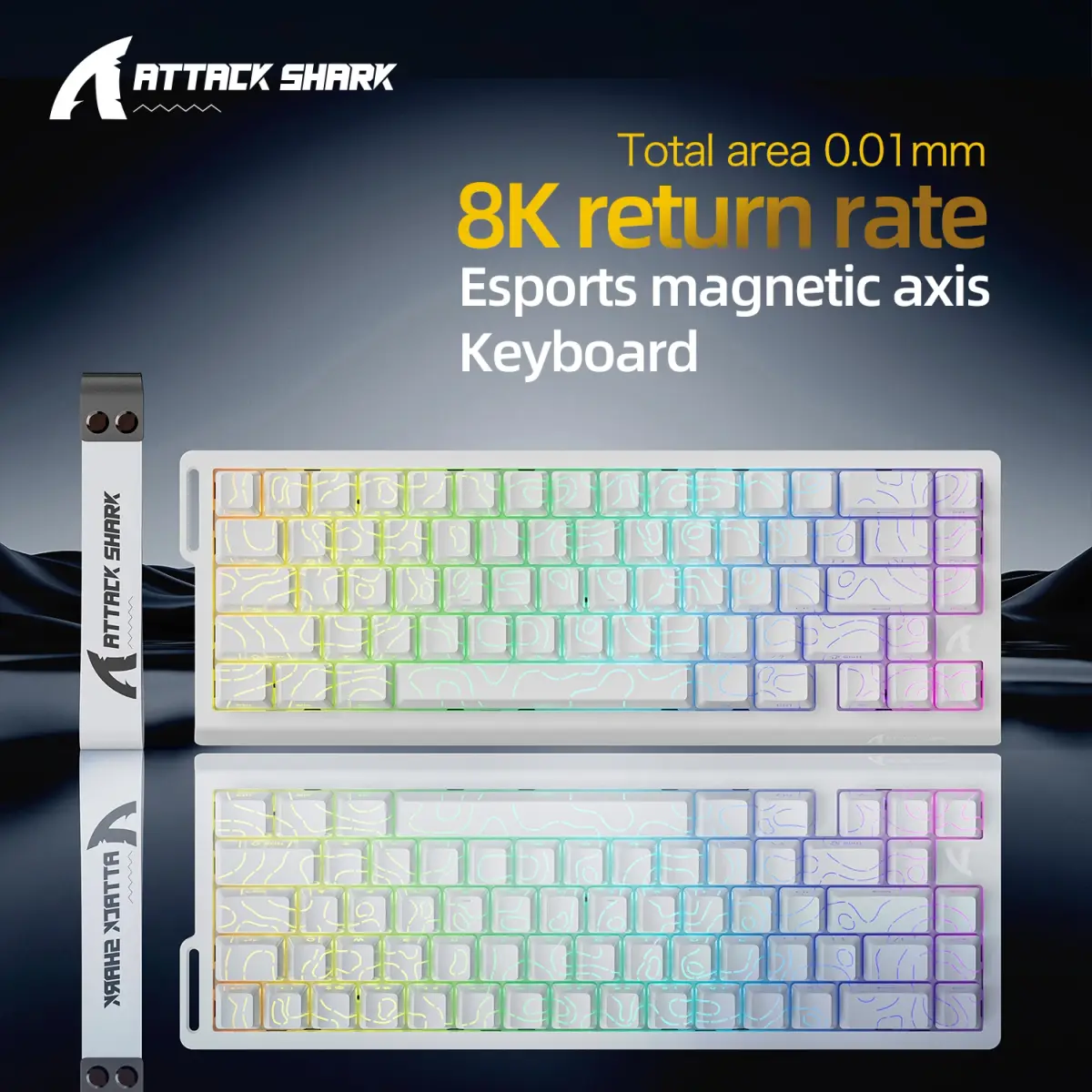 Teclado magnético para jogos ATTACK SHARK X68HE X68PRO HE e FREEWOLF F68 com fio F68Pro sem fio para jogos profissionais 0,01 mm de disparo rápido