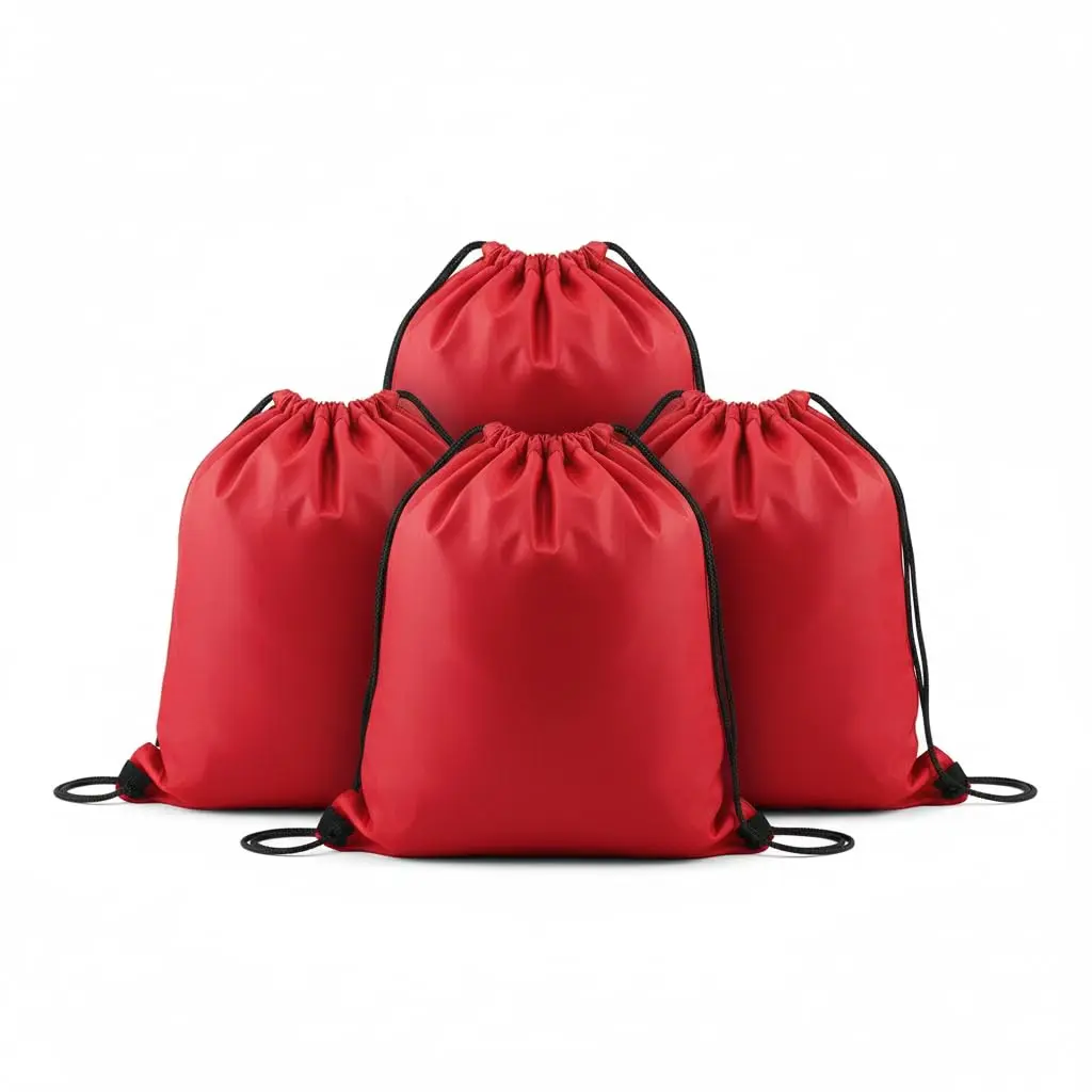 Mochila Saco Esportiva em Poliéster 210D, 40x35cm, Multicolorida, com Cordão Ajustável, Kit com 5 Cores