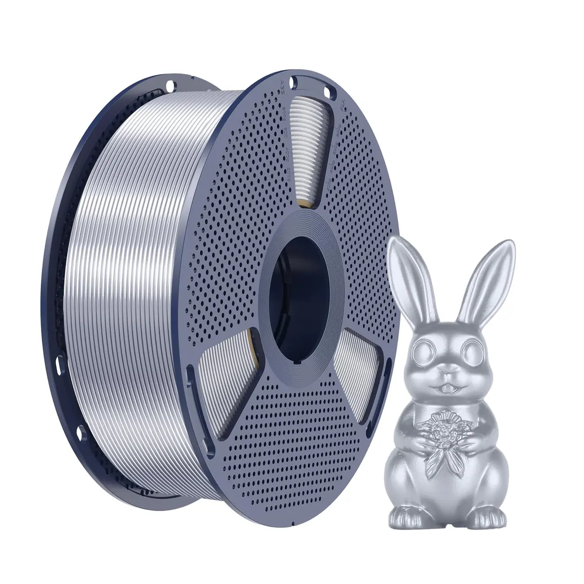 Creatorally Filamento PLA+ Seda 3D 1,75mm 1kg, Prata Seda, Compatível com Impressoras FDM