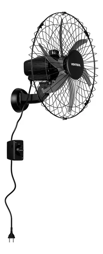Ventilador oscilante de parede ventisol Steel 6 pás 50cm preto thumbnail 5