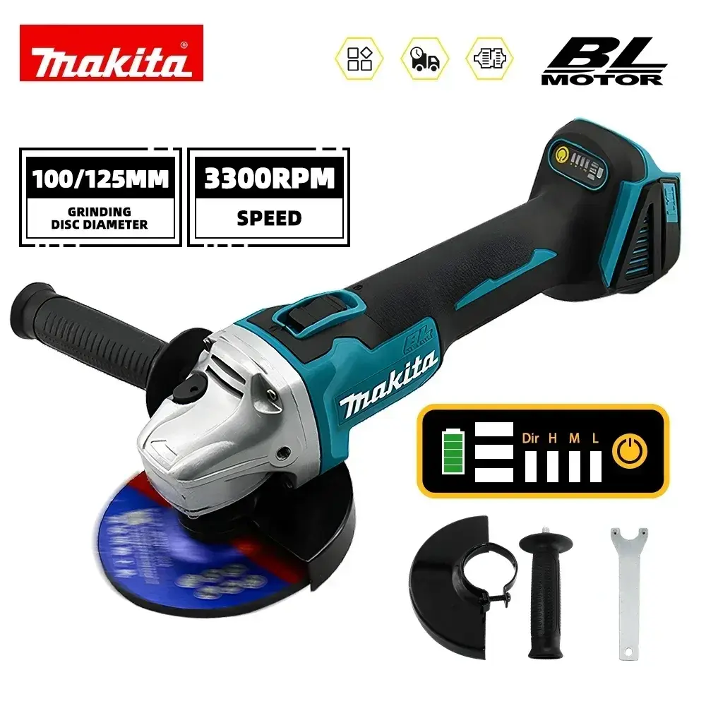 Esmerilhadeira Angular Sem Fio Makita 18V DGA404 125mm - Esmerilhadeira Elétrica Profissional Recarregável para Trabalhos em Metal e Pedra